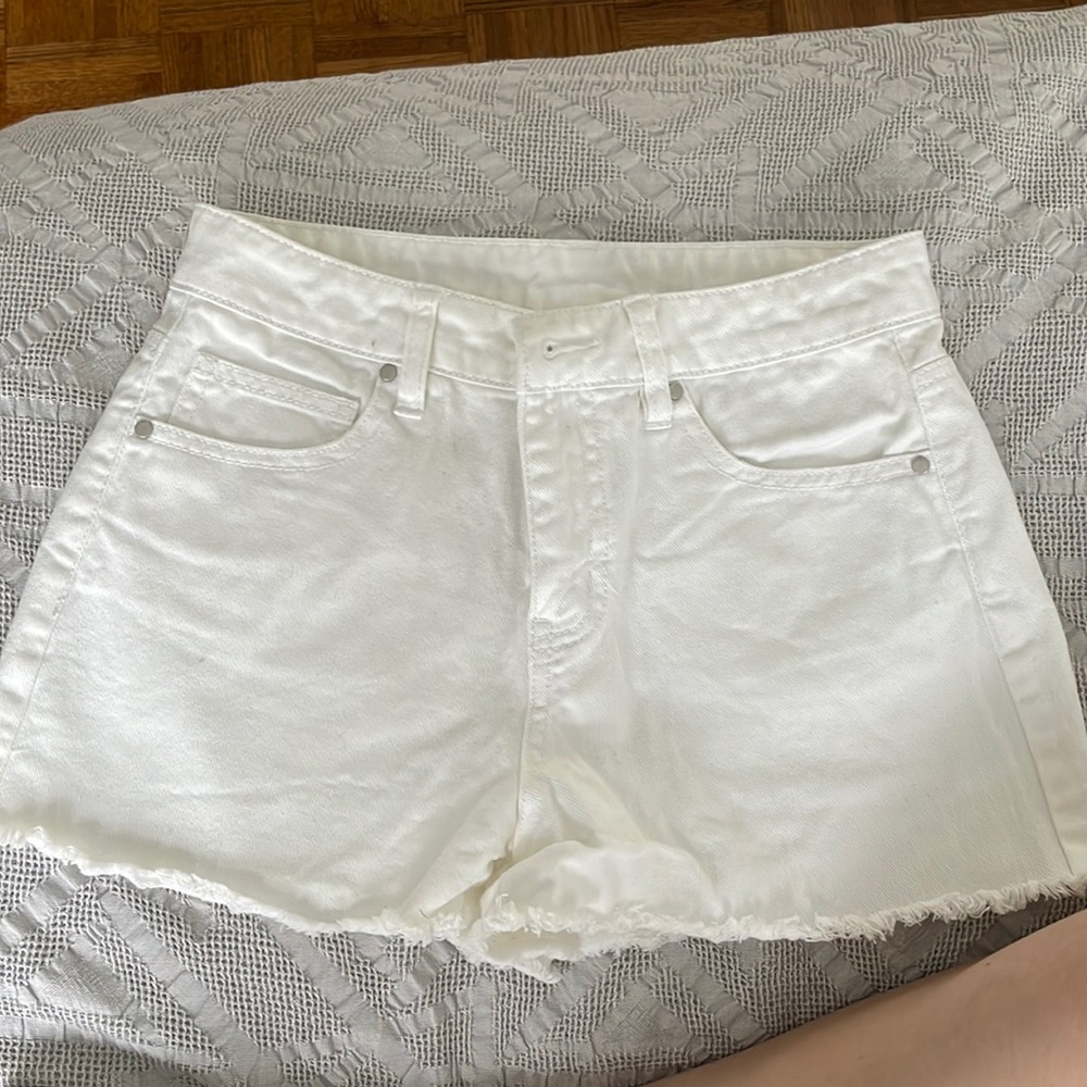 White jean shorts